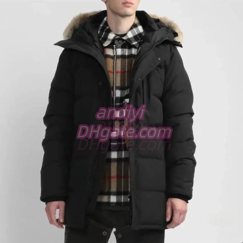 Mens Puffer Jacket Carson goose coat Women Wolf Skin Collar Parka Winter Fashion Outdoor Warm Windproof Chateau Coat