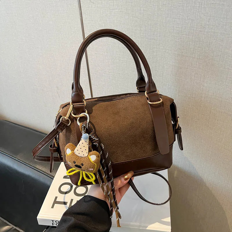 Vintage Patchwork n Shoulder Boston Bags for Women Korean Style Ladies Pu Crossbody Bag Versatile Travel Female Handbags 260917