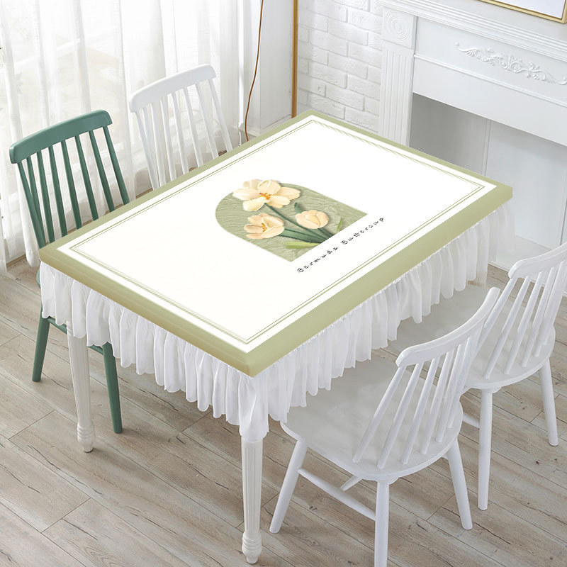 Nappe rectangulaire de Style crème personnalisée, résistante à l'huile, imperméable et sans entretien, facile à nettoyer, nouveau Design minimali