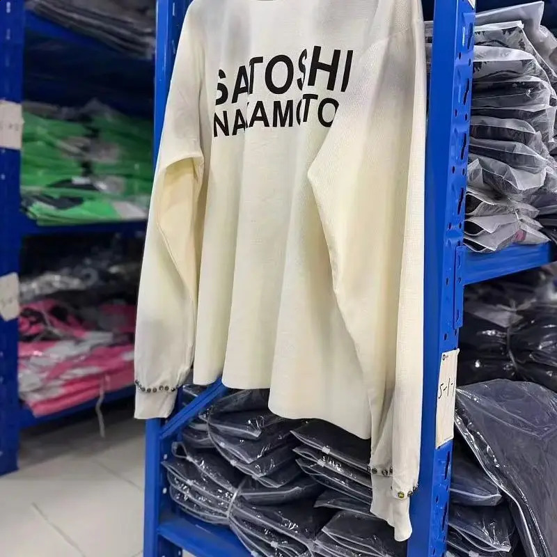 Satoshi Thermal Long Sleeve TShirt Letter Printing Cotton ONeck For Men Women Casual Tops 260918