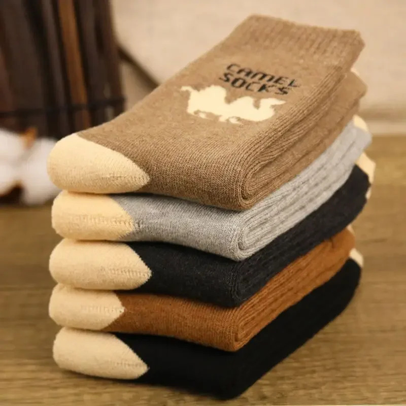 5 Pairs Winter Thickened Fleece Terry Casual Comfortable Calcetines Keep Warm High Quality Long Socks For Men J260918
