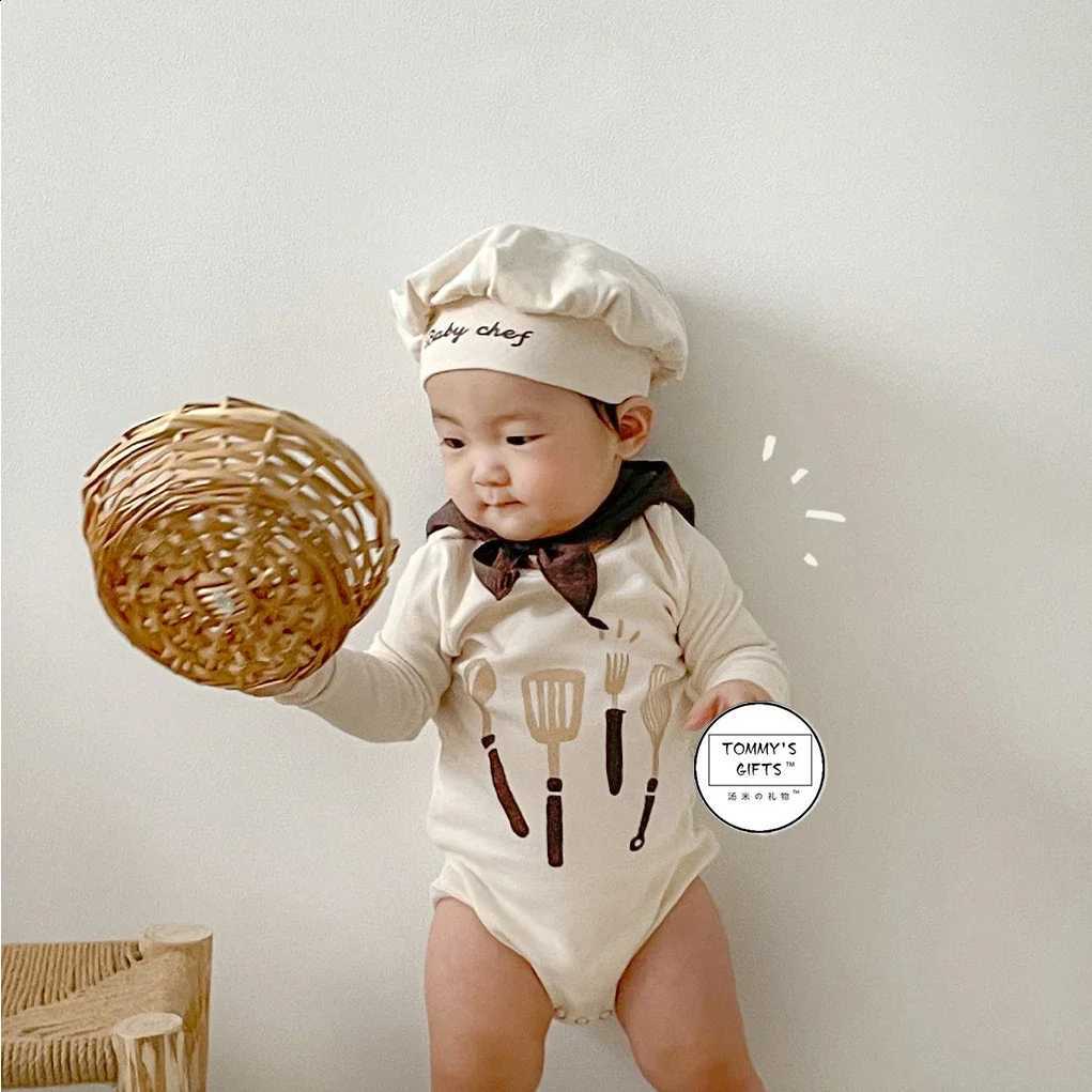 Baby Clothes Newborn Bodysuit 1622B Spring Summer New Baby Chef's Sle Climbing Clothes Toddler Boy ClothesW260917