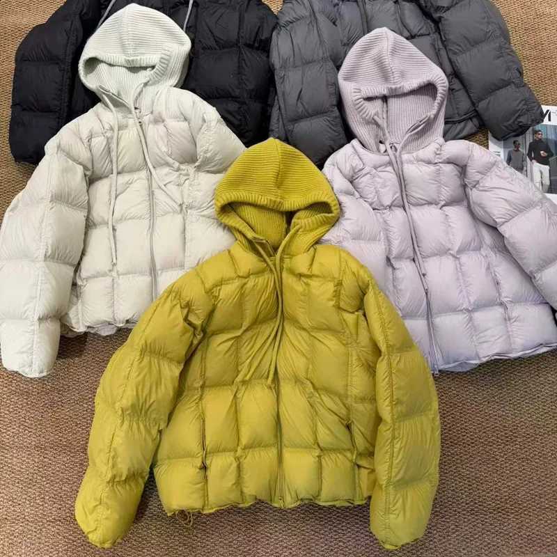 Hooded Puff Down Coats for Women Korean Style New Thick Coat Cotton Padded Down Overcoats Female Fake Two-Piece Loose Jackets H260917