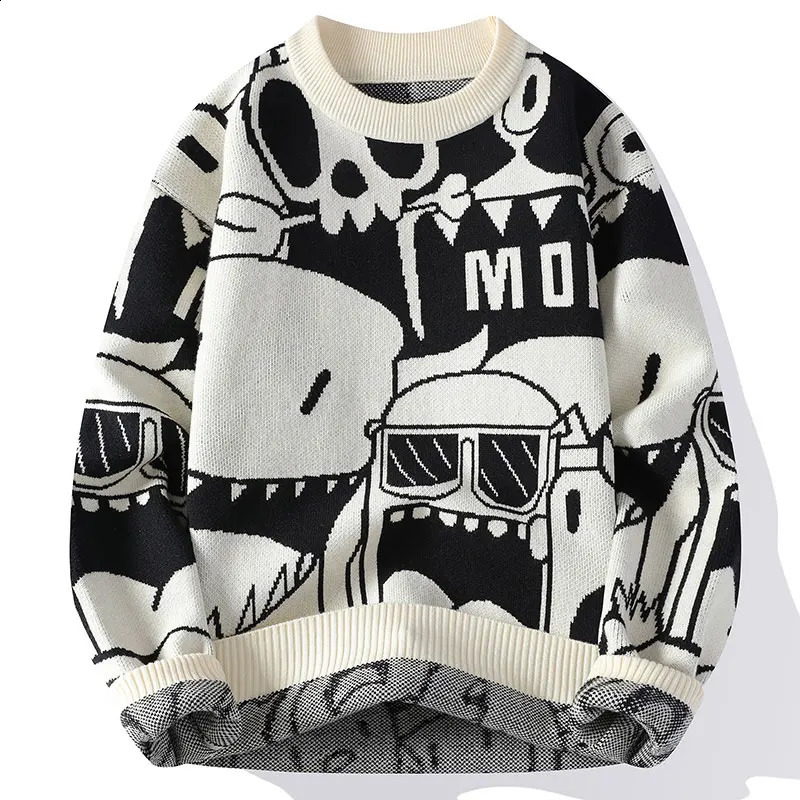 Mens Round Neck Sweater Autumn and Winter Korean Style Trendy Cartoon Warm Teenager Thick Casual 260918