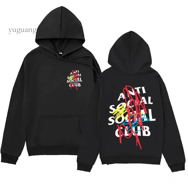 Antis Socials Club hoodie designer Men Letter Tracksuit Mens And Women Couples High Street Punk Embroidery Hooded Pullover AntiSocialSocialClubmen h