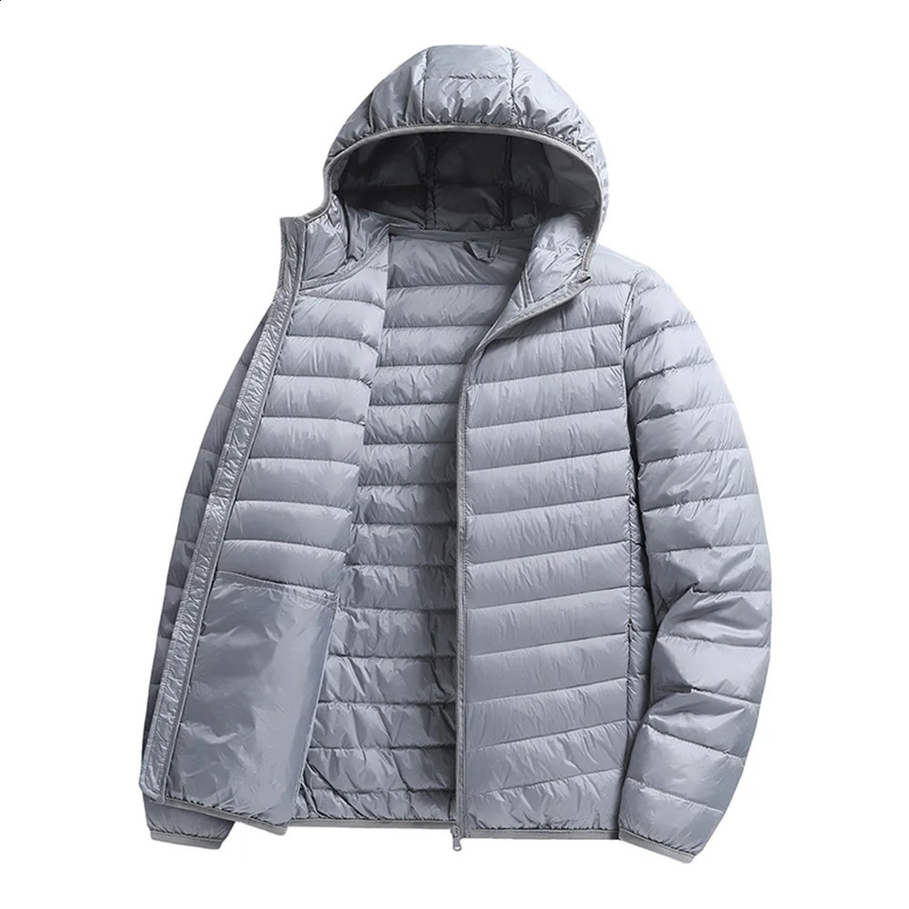 Mens Lightweight Down Jacket Autumn Winter Windproof Windbreaker Parkas Tops Men Minimalist White Duck Coat Hooded Jackets 260918