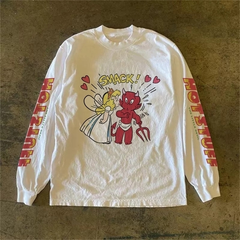 Heavyweight 310g Pure Cotton Long Sleeve T-Shirt American Retro Style Streetwear Versatile Loose Fit round Neck Crew Neck Top 260917
