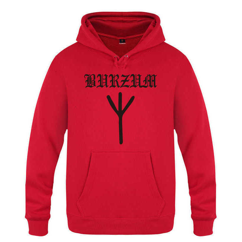 Black Music Mens Metal Hoodies Burzum Rune Hoodie Men Hip Hop Fleece Long Sleeve Men's Sweatshirt Skate Punk Rock Pullover Coat C26091511