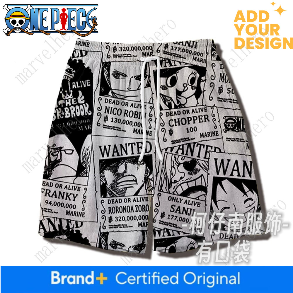Summer One Piece newspaper print men's trendy beach loose-fitting, versatile, stylish, quick-drying, five-point shorts, Instagram style
