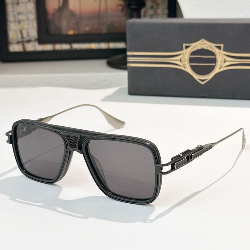 Designer Rectangular Sunglasses For Women Men DTS866 Black Metal Double Bridge Frame Splicing Board Brand Classic Mesh Nose Pressure Daily Men OL su
