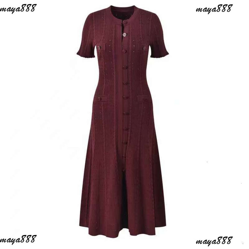 Sandro Dress 2026 New For Woman Designer Dress Hot Stamping Diamond Hollow Sparkling Bubble Sleeve Multi Pocket Slim Fit Round Neck Spring Robe Sand