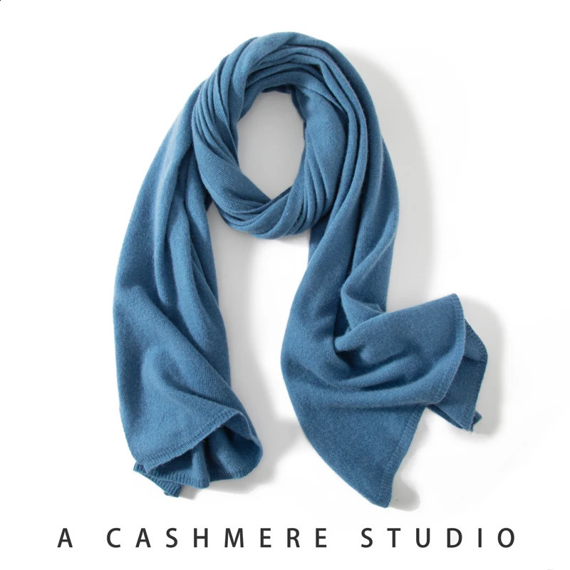 Autumn Winter Women 100% Pure Cashmere Knitted Scarf Solid Color Poncho Warm Fashion Capes Female High Quality Shawl 260917