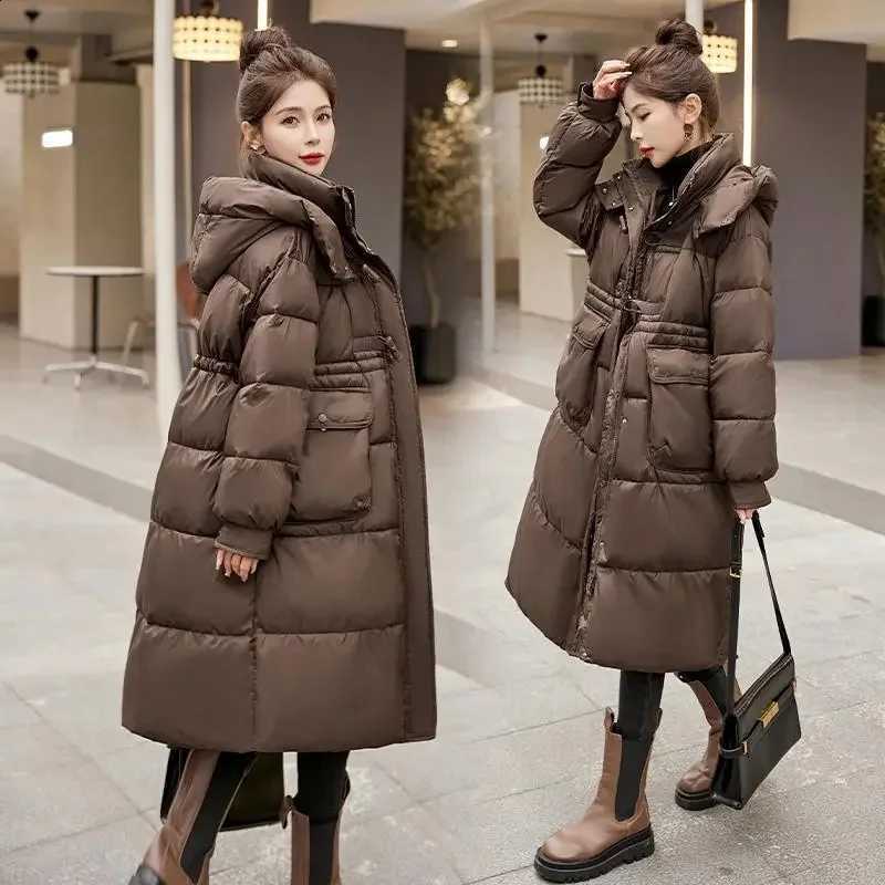 2025 New Winter Down Coats Women Long-style Cotton Dress Korean Version Large Size Korean Fashion Jackets Parka Outerwear H260917