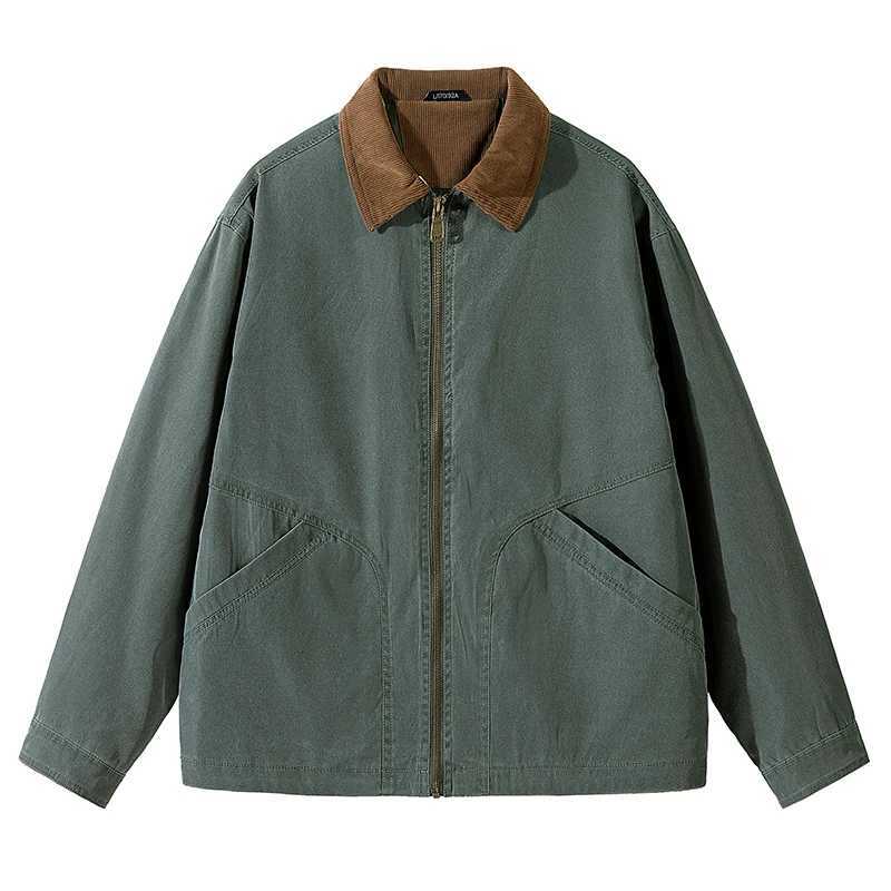 Men's New Lapel Cargo Jacket Casual Large Pocket Coat Youth Loose Flight Jacket dent Fashion Outwear Windproof Outdoor Jacket S260918S124