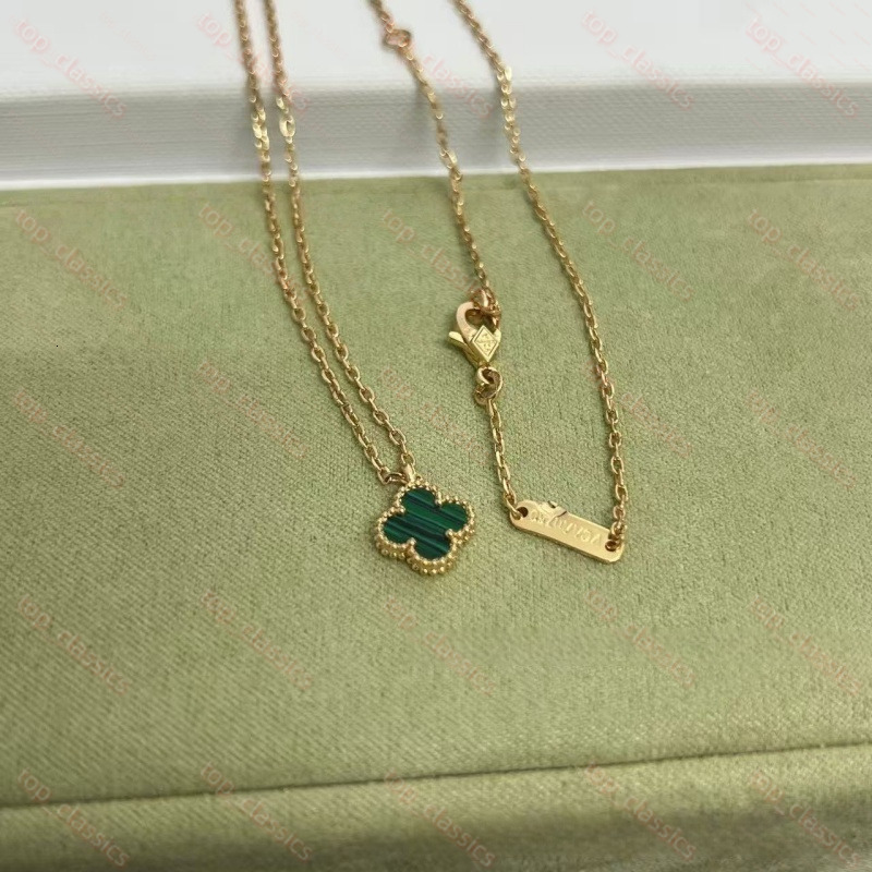 Designer Jewelry Vanlies Cleef Necklace Jewelry Mother Of Pearl Diamond Pendant Chain Plated Four-Leaf Clover Necklace Birthday Gift Valentine Jewel