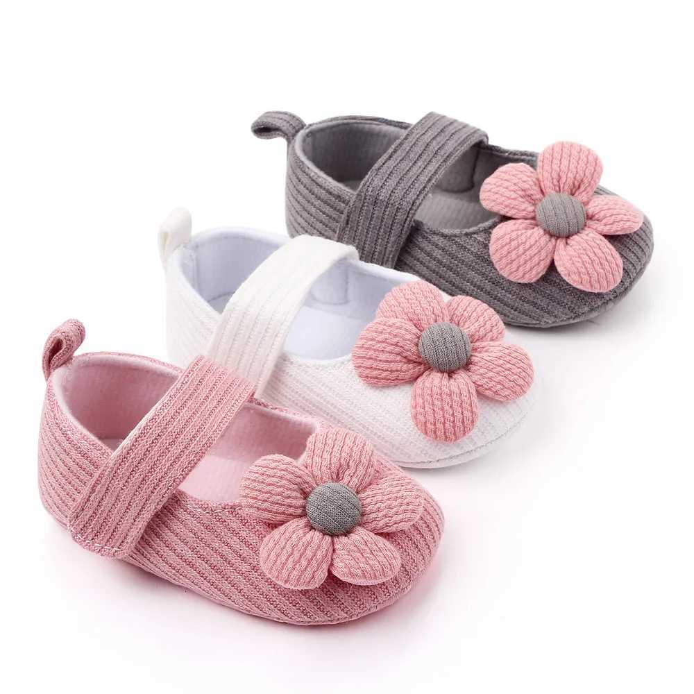 Baby Girl Shoes Cute Flower Newborn Toddler Prewalking Spring and Summer Two Pieces Set with Hairband Baby Baptism New Fashion Q260916