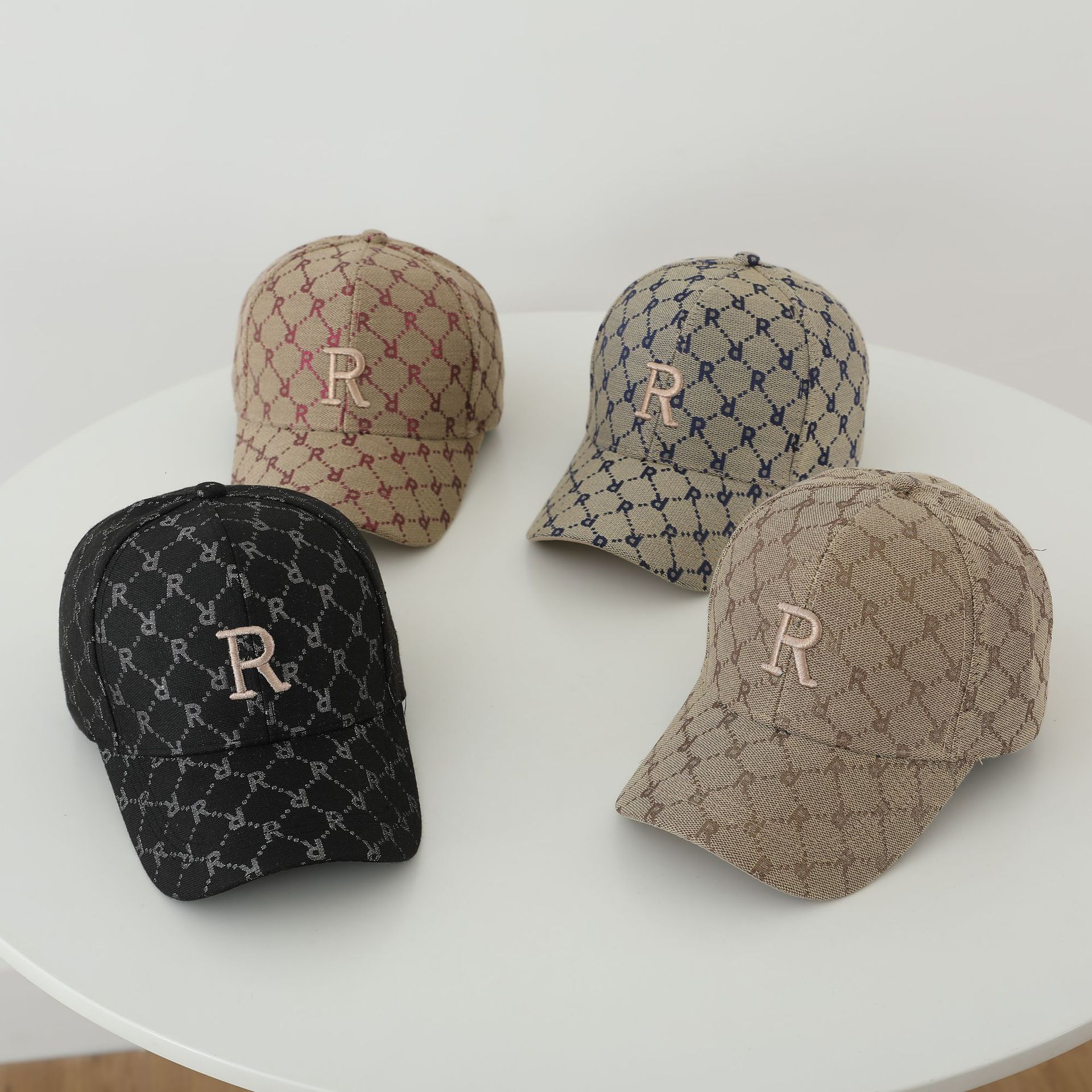 Luxury Cap Brand Designer Hat Vintage Full Print Embroidered R Logo Baseball Unisex Spring Summer New Duckbill Cap Sunshade Windproof Wholesale