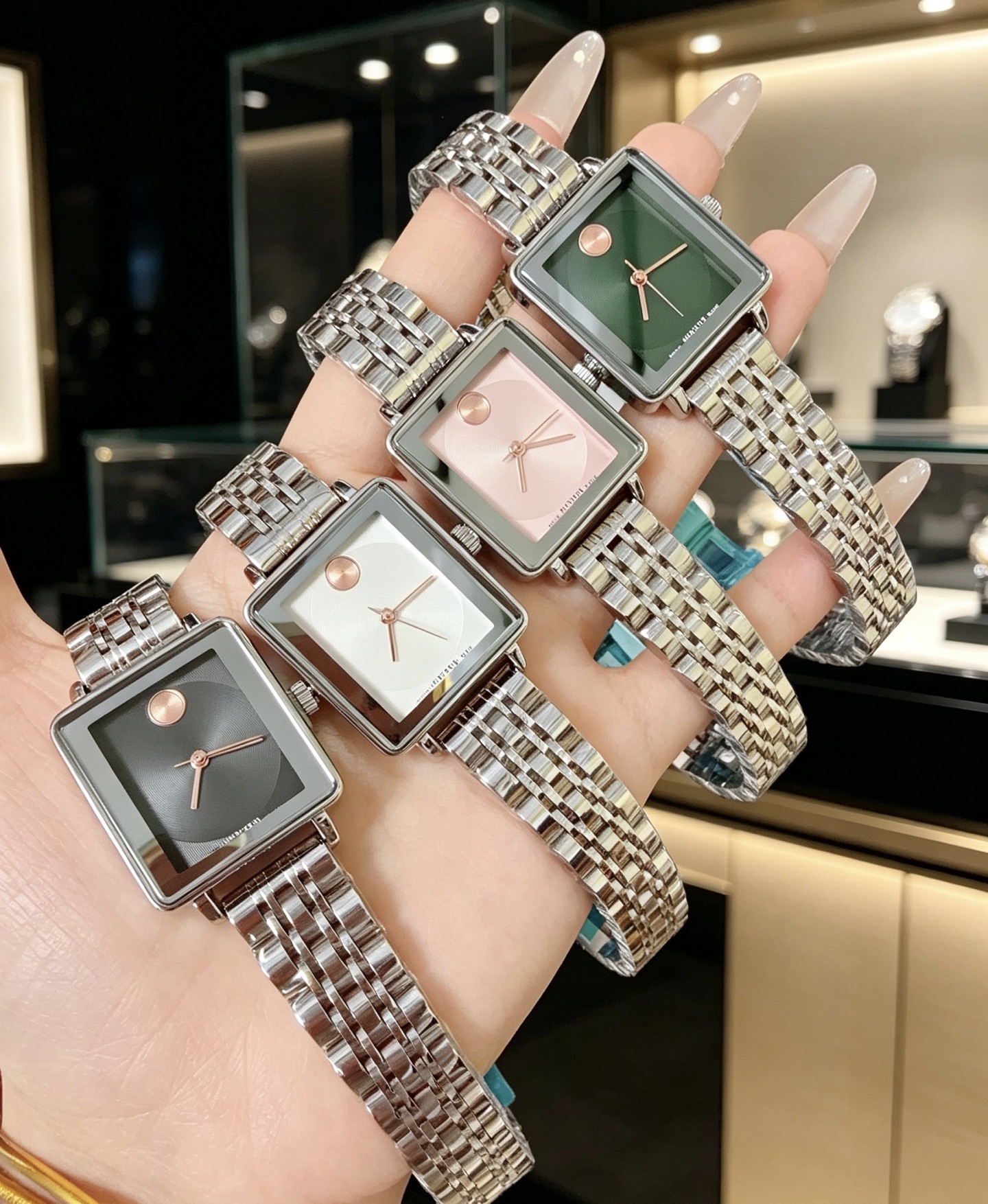 Luxury Womens MOVADOity Square Watch Designer Watches Quartz Movement Steel Bracelet Sapphire Glass Waterproof women Wristwatches #2599