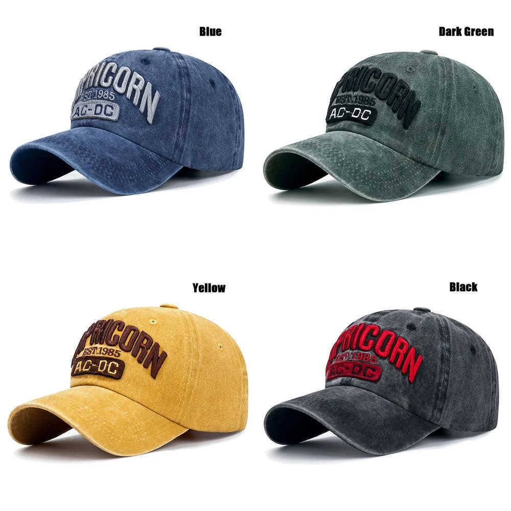 Distressed Washed New 'CAPRICORN' Unisex Alphabet 3D Embroidery Soft Top Baseball Cap Fashion Men Women Outdoor Casual Sport Cap J260917