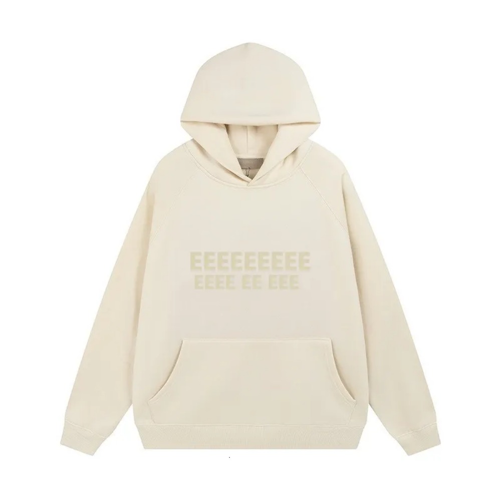Men Women Loose Couple Hoodies Set Flocking Print Fleece Lined Warm 2PCS Sweatshirt Sweatpants Streetwear