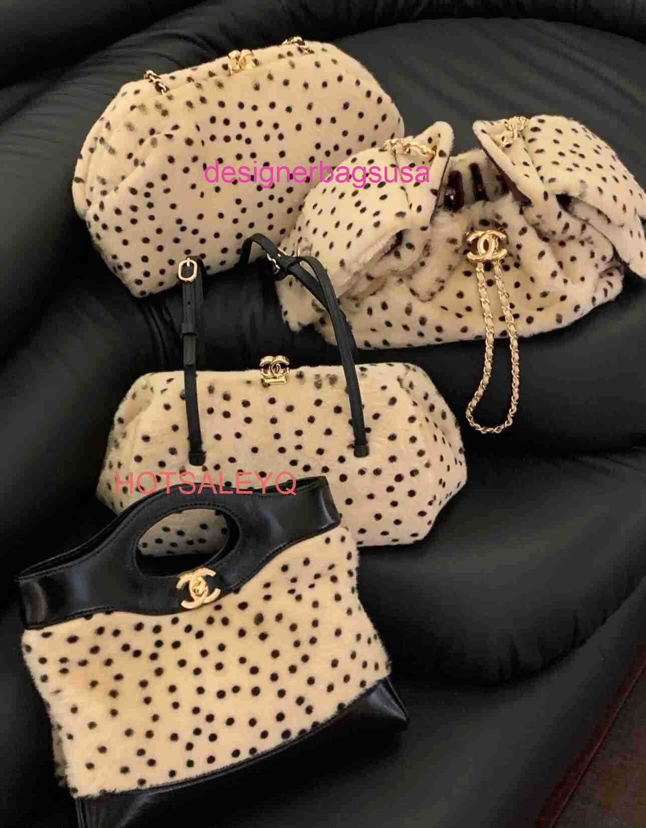 Luxury Designer Bag 31bag Mini Womens Bag Handmade Fashion Bag Leopard Polka Dot Beige Black With Gold Chain Strap Luxury Bag Size 23cm Yqtgood