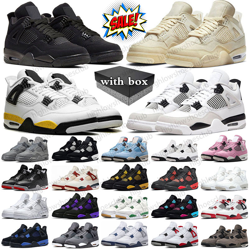 4 4s free shipping j4 with box designer basketball shoes for men women sneakers Military Black Cat Tour Yellow Bred Reimagined mens trainers sports