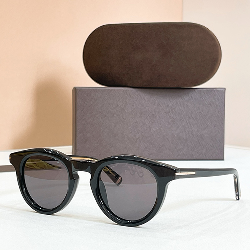 Womens Designer Luxury ROUND HORN SUNGLASSES TF1325 Fashion Acetate Frame Round Eyeglass Mens Womans Summer Outdoor Leisure Travel Sunglasses