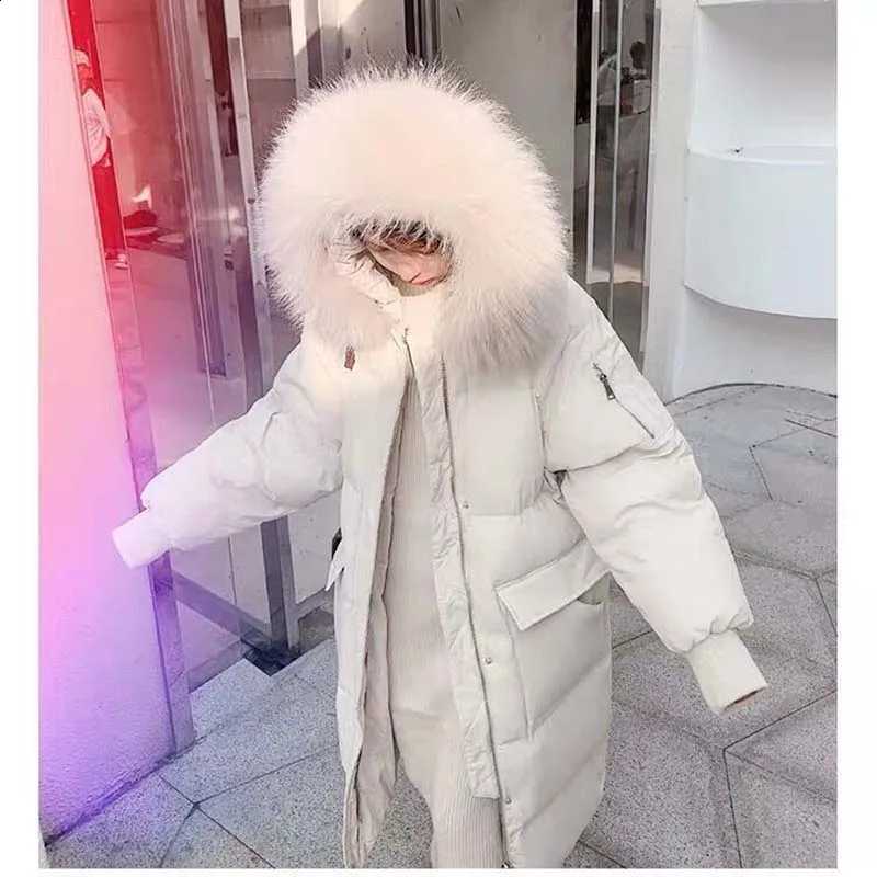 Winter Down Cotton Jacket For Women Long Parka 2024 NewBig Fur Collar Ins Bread Jacket Loose Thick jacket Warm Hooded Coat Parka H260917