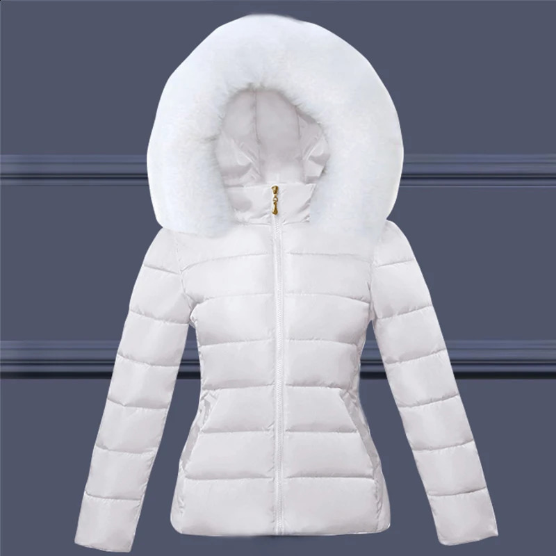 Autumn Coat Female Jacket Hooded Short Parkas 2026 Warm Big Fur Winter Jacket Women Wadded Ladies Plus Size Women's Down Jacket 260917