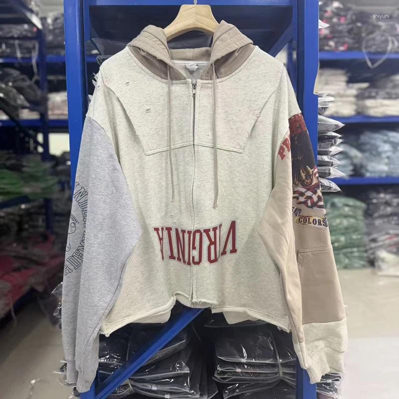 American Retro Protocol Index Hoodie Perforated Bald Pattern Men Women Loose Comfortable Casual Hooded