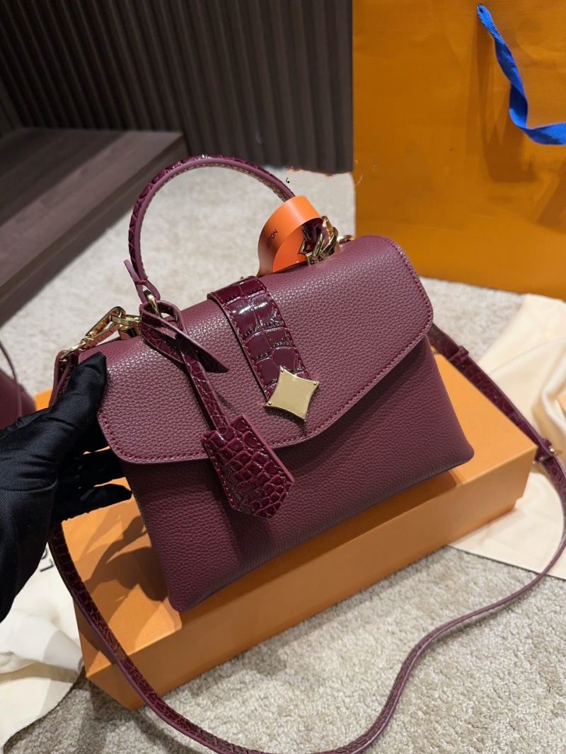Classic Pousse Pied briefcase bags Cowhide splicing crocodile skin pressed decorative edge handbags women Fashion shopping shoulder bag totes wallet