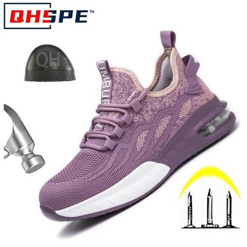 New Women Safety Shoes for Work Safety Boots Breathable Steel Toe Puncture Proof Sport Work Sneakers Construction Security Boots Q260916