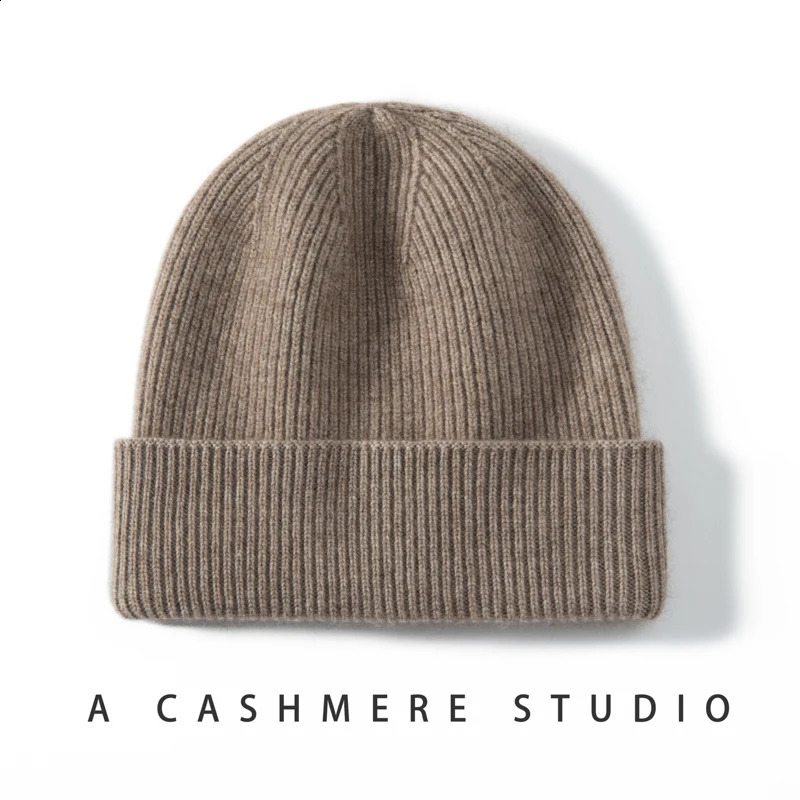 MERRILAMB High Quality 100% Cashmere Knitted Hat for Women and Men Casual Beanie Hat Cap Winter Soft Warm Cashmere Caps Unisex 260917