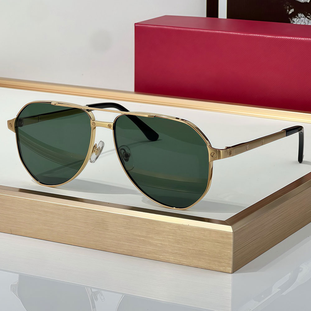 Luxury Designer Golden Metal Double Beam Frame Mens Womens Retro Style Travel Sunglasses CT0461S business sunglasses classic fashion casual sunglass
