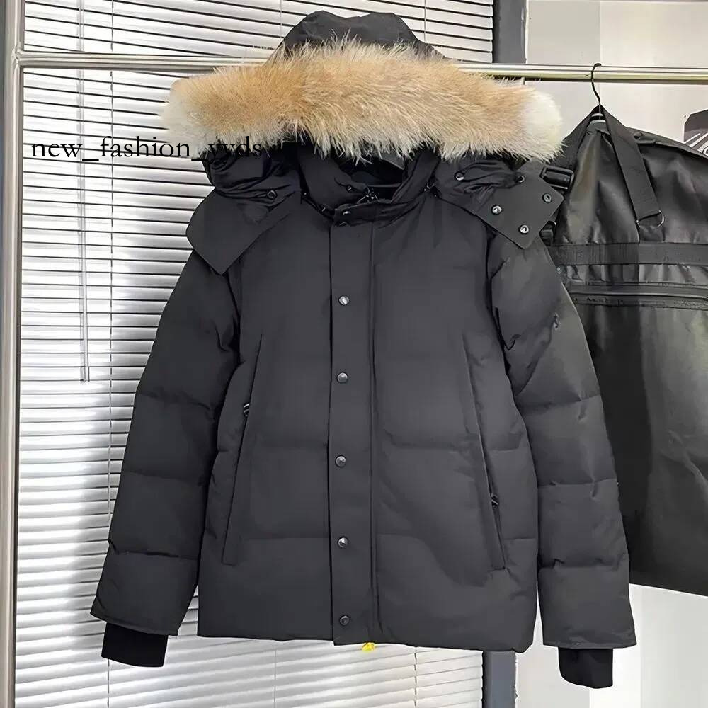 Winter Jacket Canada Jacket Designer Mens Puffer Jacket Men Jackets Wyndham Parka Homme Warm Outerwear Wolf Fur Hoodie Mens Coat Hiver Black Badge J