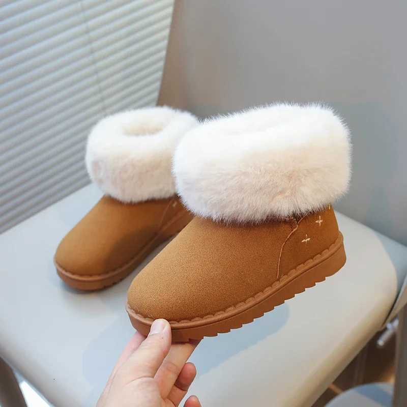 Kids Winter Boots for Boys Girls Unisex Children Ankle Thermal Boots Thick Plush Fluffy Warm 2024 Autumn Winter Girls Flock Shoe X260917