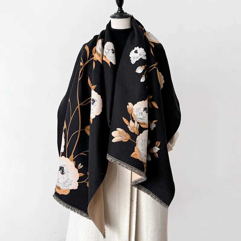 NEW Fashion Chinese Style Two-Sided Jacquard Thickened Pashmina Scarf Cashmere Short Beard Shawl Winter Keep Warm Female Scarf X260917