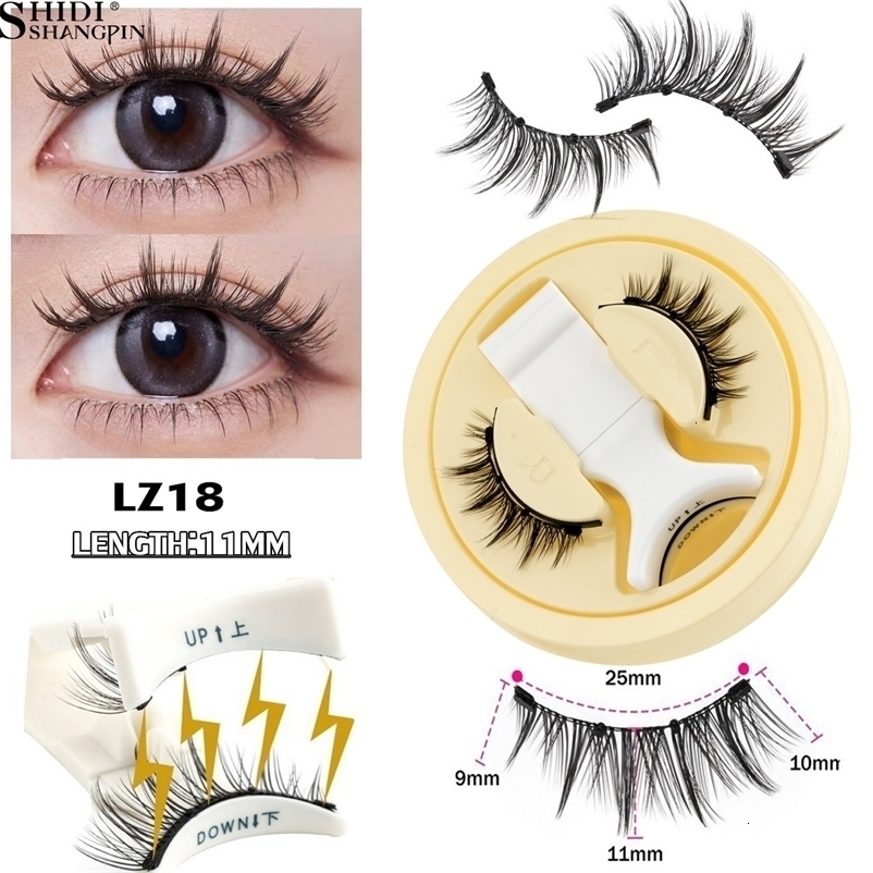Magnetic Lashes Kit 1Pairs 3D Fake Mink Soft Natural Fluffy Manga Reusable False Eyelashes Free Glue Makeup Tools 260917