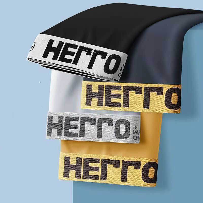 Shorts Underpants 4pcs Men's Boxer Hello Ice Silk Underwear Male Underpants Breathable Sexy Thin Panties U Convex Lingerie Lots D260918