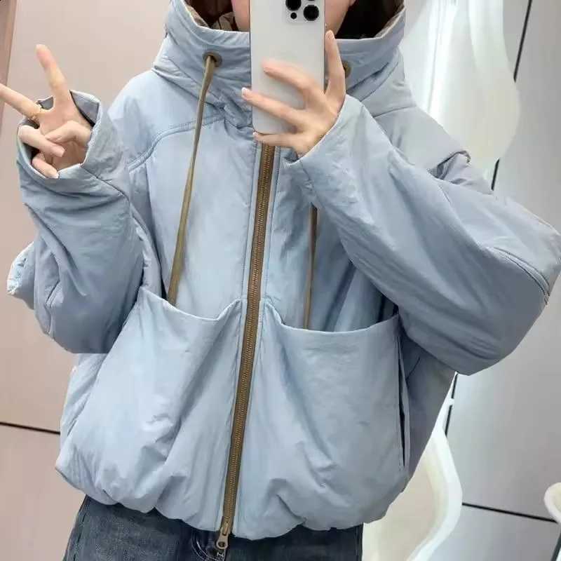 Hooded Hoodie Winter Clothes Women Thick Warm Cotton Padded Jackets Women Simple Chic Parkas Pocket Zip Coat H260917