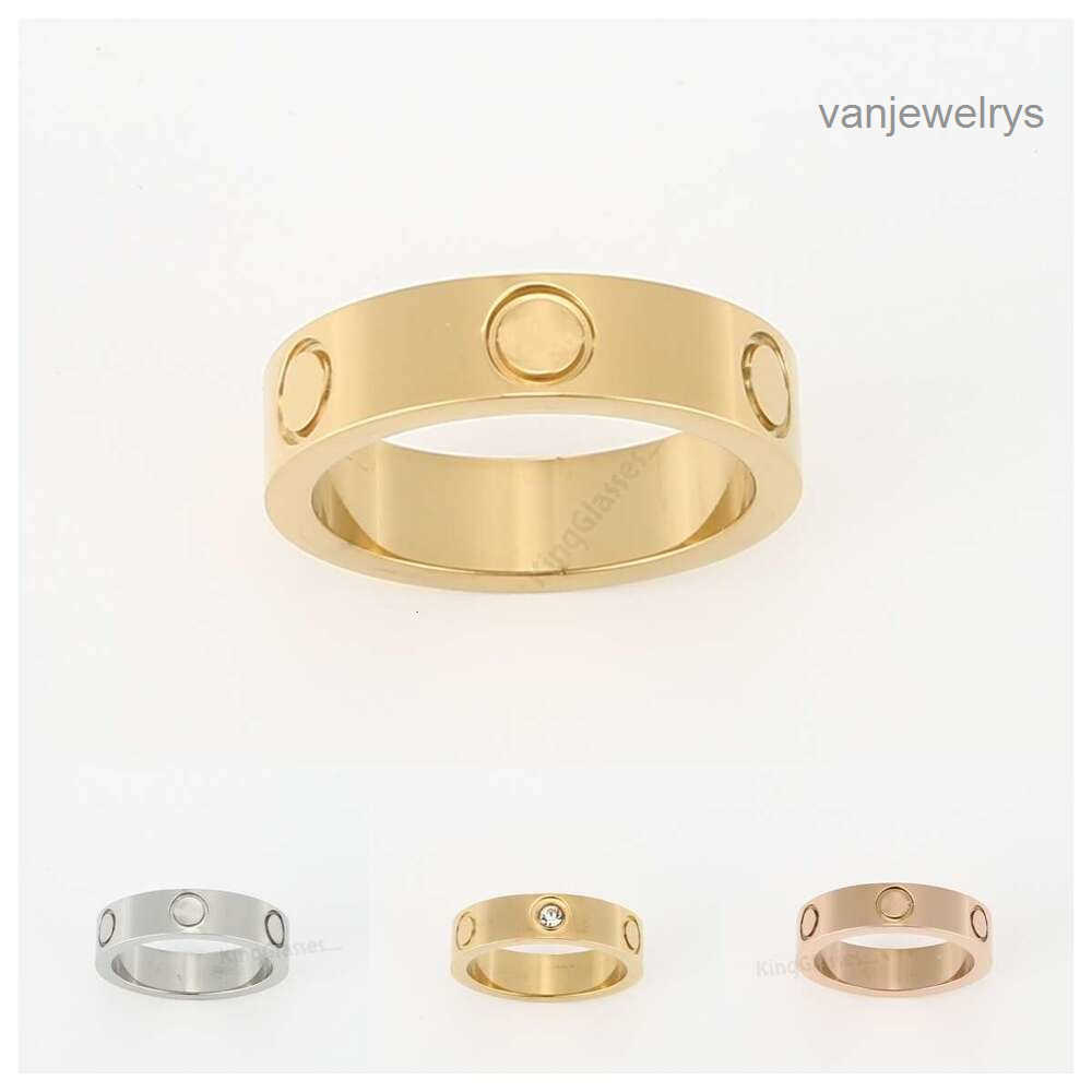 Promise Ring 4mm 5mm 6mm Titanium Steel Screw Inlay Designer Couple Wedding Band Jewelry for Men Women LOVE Series