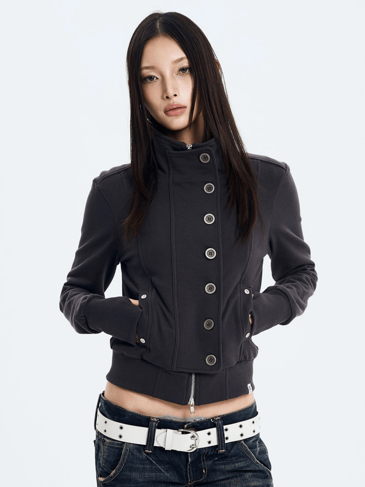 Korean-style niche trendy versatile ins-style chic casual women's slim-fit autumn and winter warm retro sweatshirt C a1