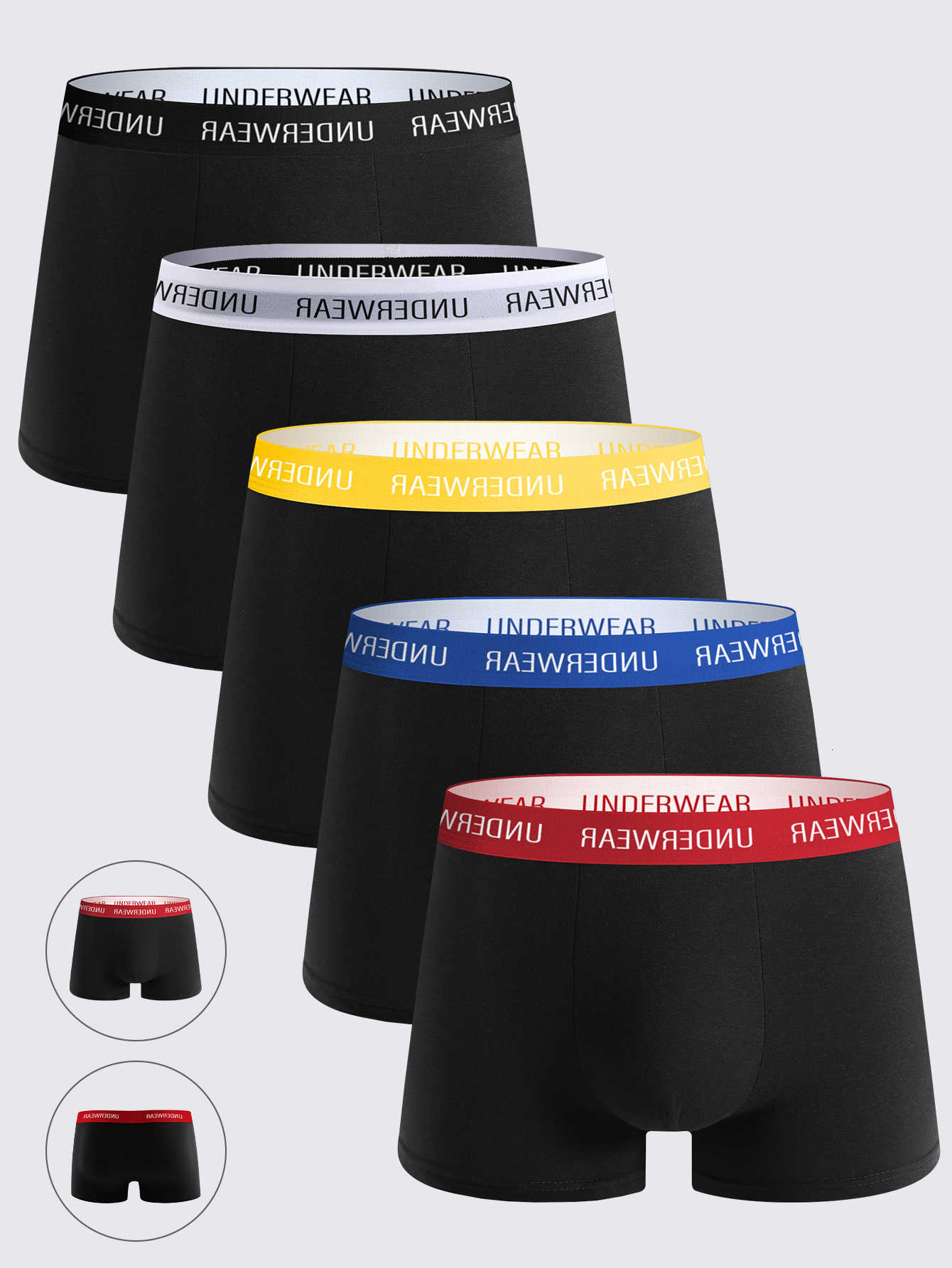 5-Pack Men's Boxer Briefs Underpants Soft Breathable Comfortable Sporty Casual Trendy Underwear D260918