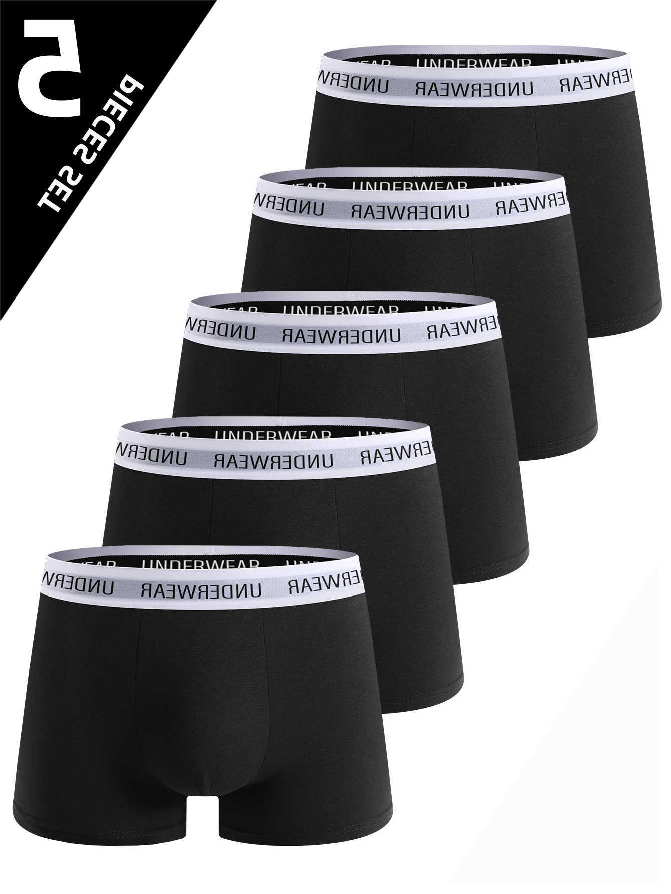 Boxer Underpants 5 PCS Men's Shorts Comfortable Soft Breathable Trendy Men's Underwear Casual Sports Fitness Men's Boxers Briefs D260