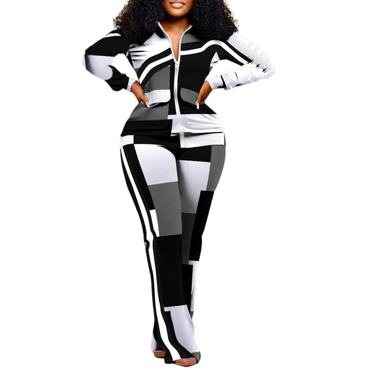 2026 Autumn Winter European and American Women's Fashion Station Trade Long Sleeve Zipper Slim Fit Long Pants Set Neat AAA+