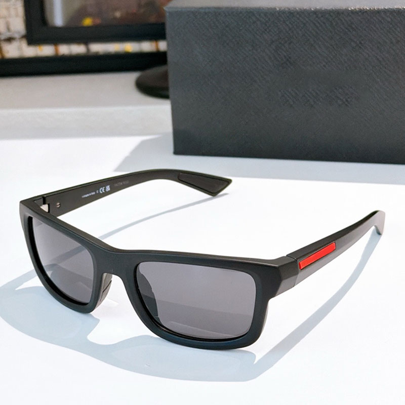 PR Linea Rossa Sunglasses Square Eyewear Grey Lens SPSB10 Men Eyeglasses Black Acetate Frame Daily Outfit Women Glasses UV400 Protection