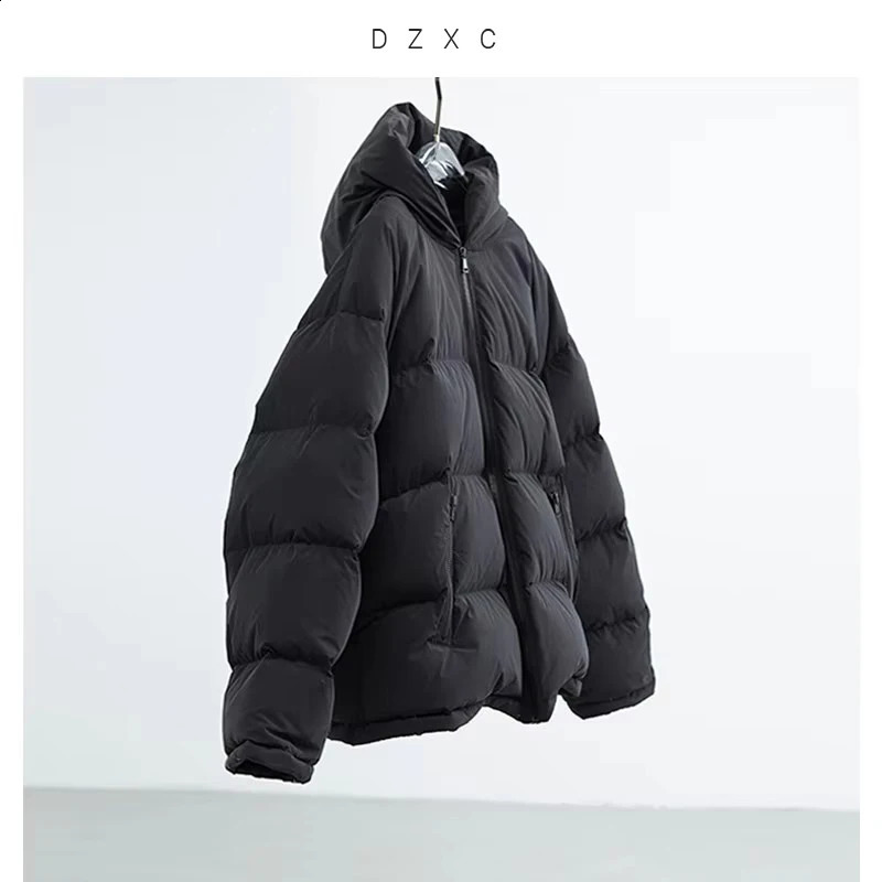 So That YouLl Sweat Duck down Oversized Jacket Unisex 2026 Winter Style Loose Black Hooded Coat 260918