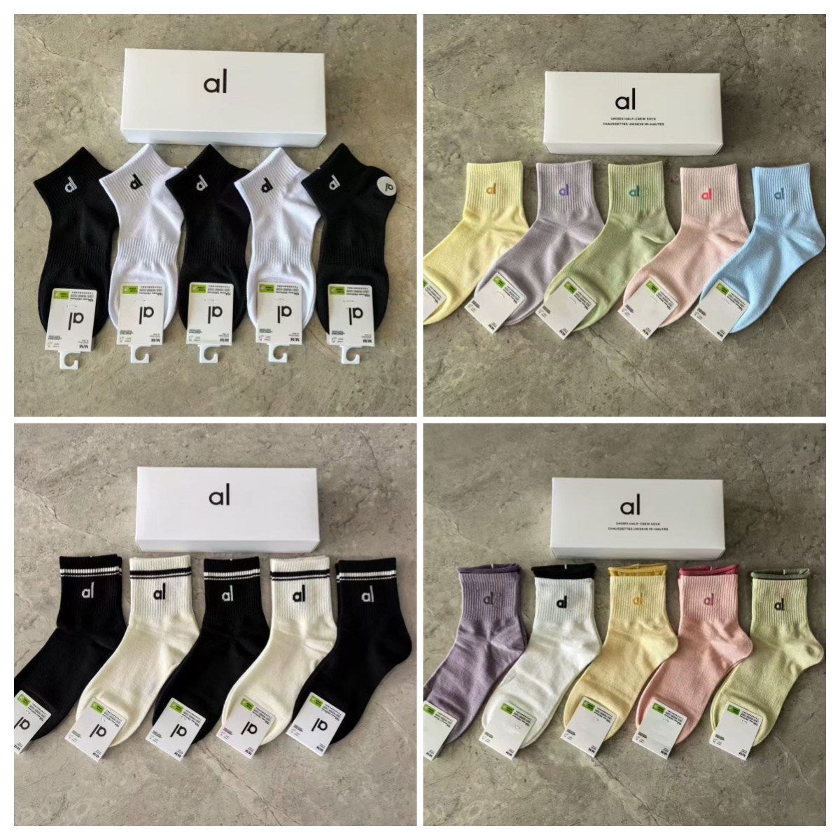 Women socks soft cotton 5 pairs boxed high elastic non-slip socks korean style solid color polka dot ankle socks for daily wear sports breathable sw