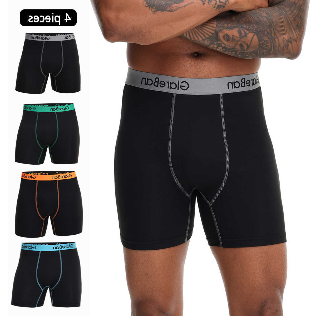Mid-Long Set Underpants Boxer 4pcs Shorts Men's Underwear Male Underpants for Men Homme Boxershorts Slips Soft Panties Brand Sexy D260918