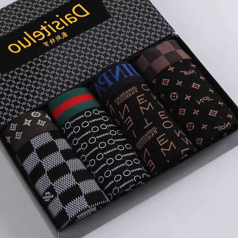 Underwear / Mens Underpants 4pcs Shorts Boxer Shorts Mens Sexy Underwear High Quaity Men's Underwear Pure Cotton Breathabe Boxer Shorts D260918